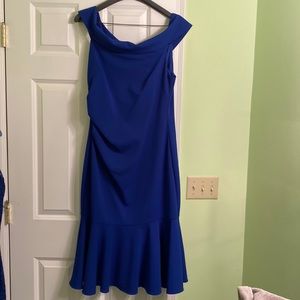 Vince Camuto blue off the shoulder sleeveless dress